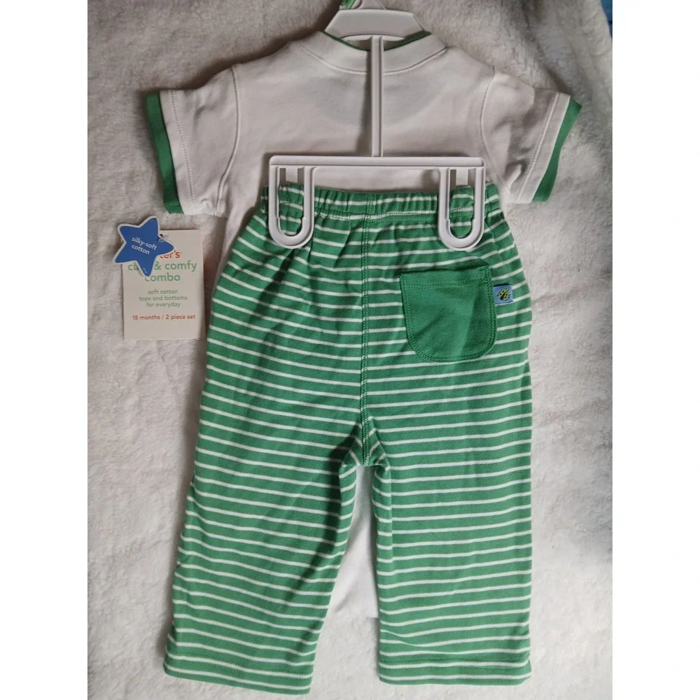 NWT Carter's‎ Bug Club 2 Pc Outfit Set 18 Months Embroidered Bodysuit Stripes - Picture 4 of 9